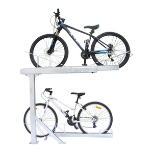 Stoccaggio del supporto di parcheggio dello scaffale della bici del doppio piano del pavimento del ciclo all'aperto